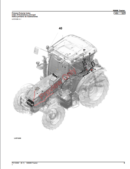 JOHN DEERE 5090M TRACTOR PC13350 - PARTS CATALOG MANUAL