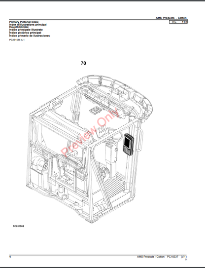 JOHN DEERE AMS PRODUCTS-COTTON PC10337 - PARTS CATALOG MANUAL