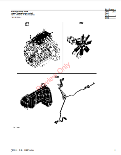 JOHN DEERE 5325 TRACTOR PC10866 - PARTS CATALOG MANUAL