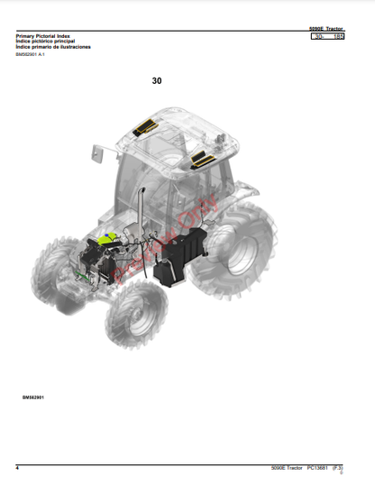 JOHN DEERE 5090E TRACTOR PC13681 - PARTS CATALOG MANUAL