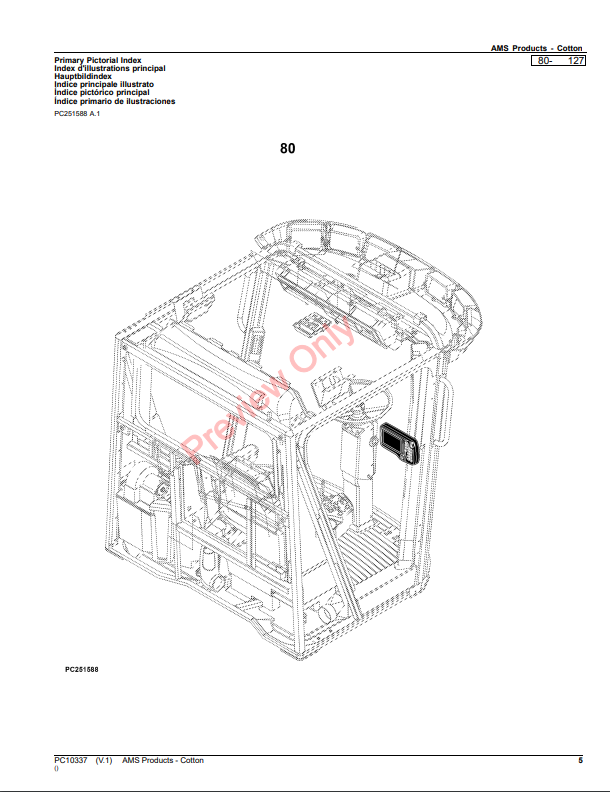 JOHN DEERE AMS PRODUCTS-COTTON PC10337 - PARTS CATALOG MANUAL