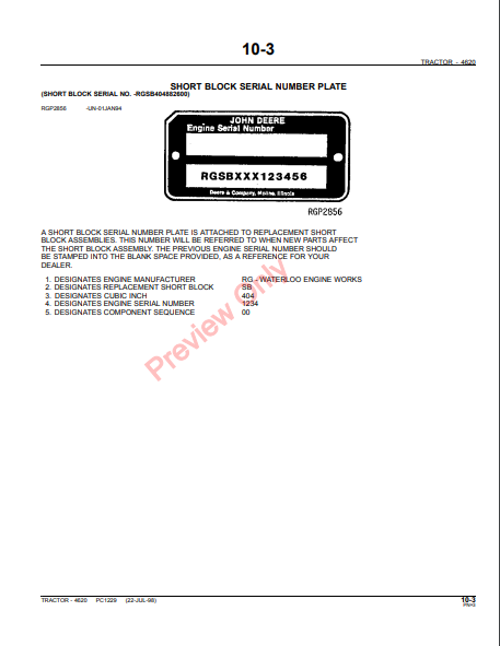 JOHN DEERE 4620 TRACTOR PC1229 – The Manuals Group