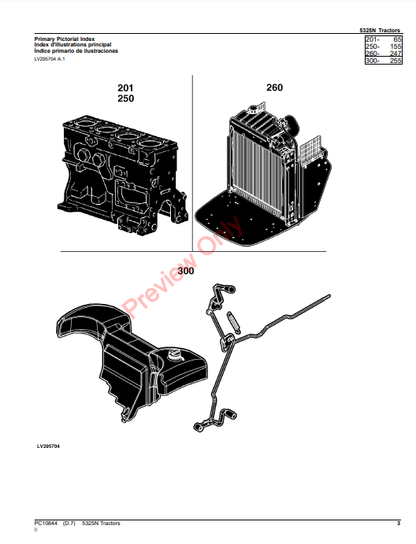 JOHN DEERE 5325N TRACTOR PC10844 - PARTS CATALOG MANUAL