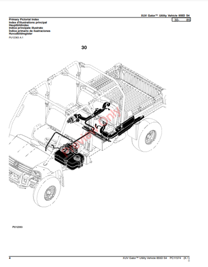 JOHN DEERE XUV GATOR UTILITY VEHICLE 855D S4 PC11574 - PARTS CATALOG MANUAL