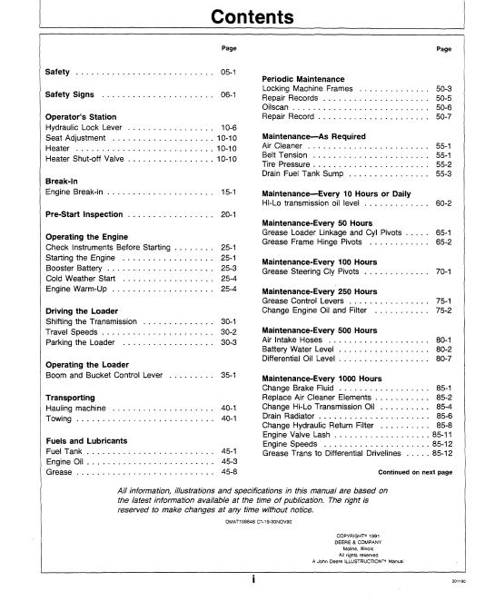 JOHN DEERE 290D (D SERIES) Construction Excavators OPERATOR MANUAL - OMAT130302_