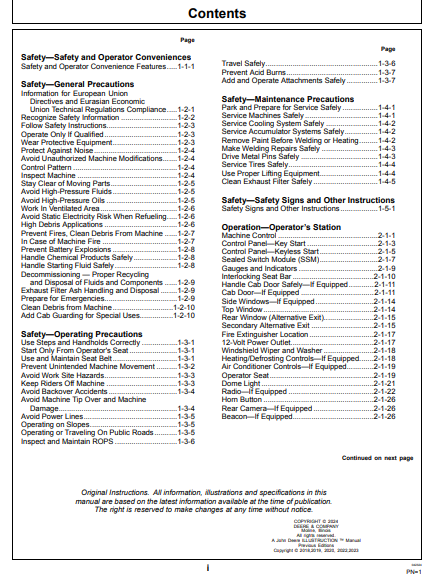 OPERATOR MANUAL - JOHN DEERE 333 P, 335 P Construction Compact Track Loaders - OMT486160X019_74