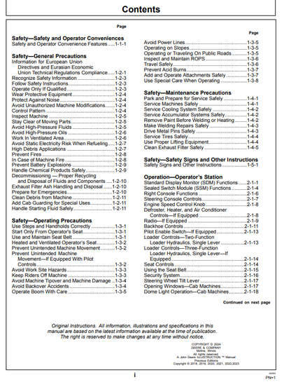 OPERATOR MANUAL - JOHN DEERE 524P Construction Loaders - OMT453605X019_64