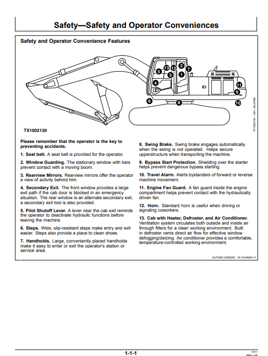 JOHN DEERE 120D (G SERIES) Construction Excavators OPERATOR MANUAL - OMT237811