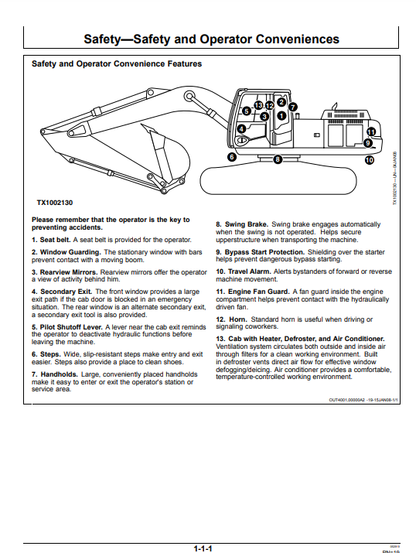 JOHN DEERE 120D (G SERIES) Construction Excavators OPERATOR MANUAL - OMT237811