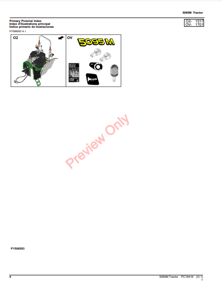 JOHN DEERE 5095M TRACTOR PC16416 - PARTS CATALOG MANUAL