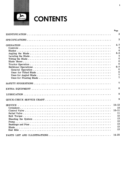 OPERATOR MANUAL - JOHN DEERE 620, 610 (SERIES) Construction Crawlers OMU15831