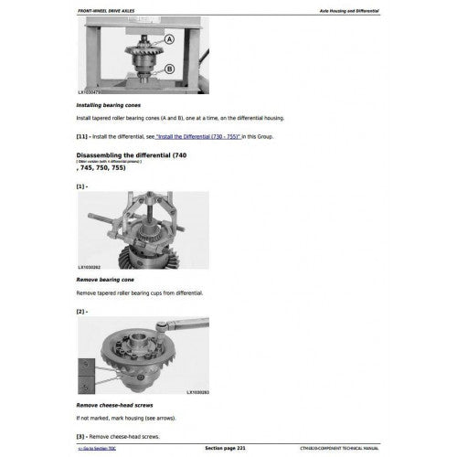 TECHNICAL MANUAL -  JOHN DEERE 725, 730, 733, 735, 740, 745, 750, 755 AND 755HD FRONT DRIVE AXLES CTM4820 