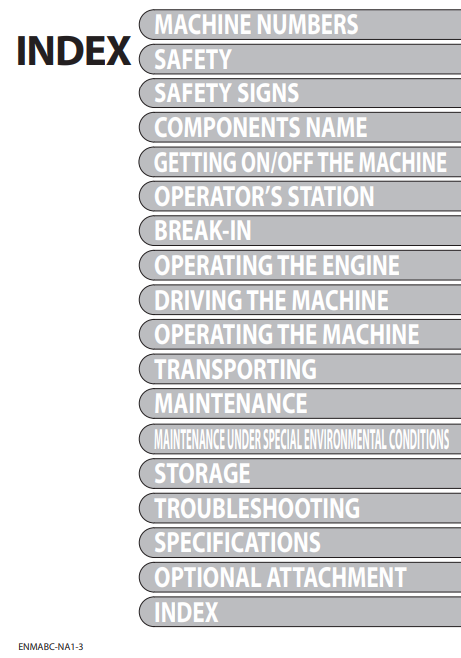 JOHN DEERE ZAXIS17U-5N, ZAXIS26U-5N (ZAXIS-5 SERIES) Hitachi Excavators OPERATOR MANUAL - ENMABCNA