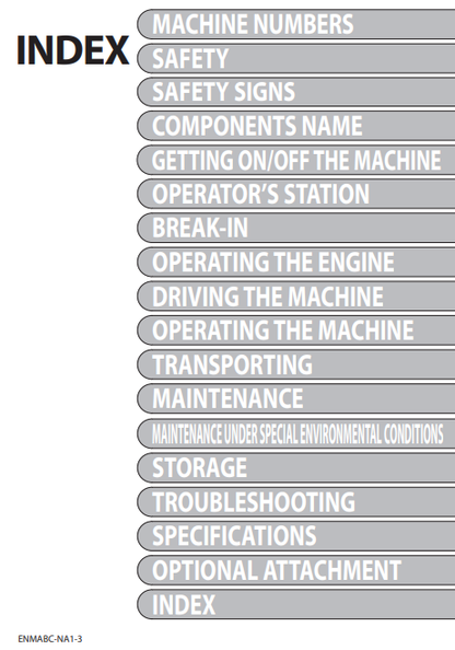 JOHN DEERE ZAXIS17U-5N, ZAXIS26U-5N (ZAXIS-5 SERIES) Hitachi Excavators OPERATOR MANUAL - ENMABCNA