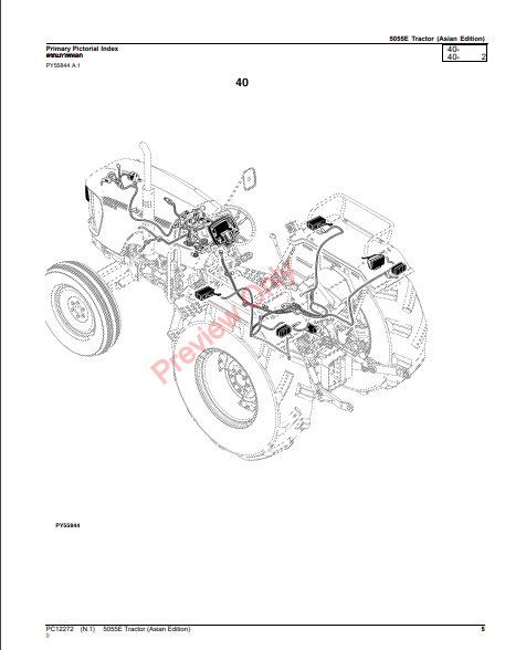 JOHN DEERE 5055E TRACTOR (ASIAN EDITION) PC12272 - PARTS CATALOG MANUAL