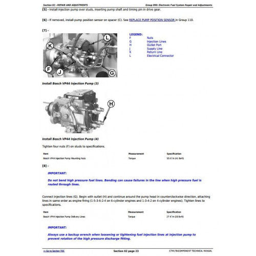 TECHNICAL MANUAL -  POWERTECH 4.5L DIESEL ENGINES LEVEL 4 FUEL SYSTEM W.BOSCH VP44 PUMP CTM170 