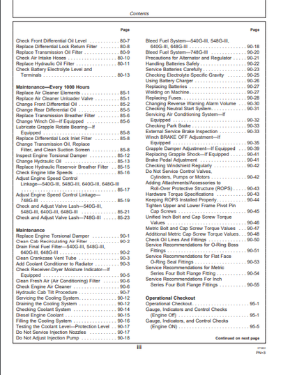 OMT183331- JOHN DEERE 540GIII,640GIII,548GIII,648GIII,748GIII (G SERIES III) Forestry Skidders OPERATOR MANUAL