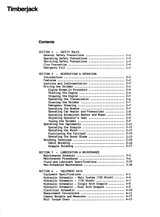 8044811 - JOHN DEERE TIMBERJACK 380A (A SERIES) FORESTRY SKIDDERE OPERATOR MANUAL