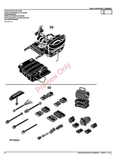 JOHN DEERE S560 COMBINE PC9677 - PARTS CATALOG MANUAL