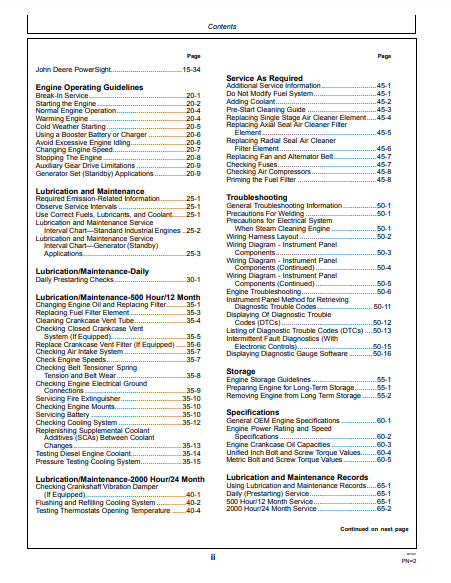 OPERATOR MANUAL - JOHN DEERE 2.4L,3.0L,4024HF285,4024HF295,5030HF285 (POWERTECH™ E) Construction Engine OMRG37673