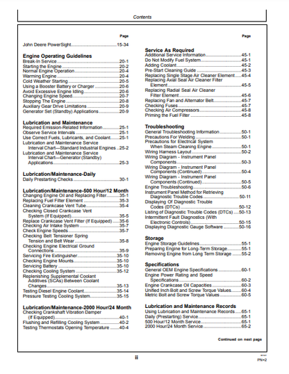 OPERATOR MANUAL - JOHN DEERE 2.4L,3.0L,4024HF285,4024HF295,5030HF285 (POWERTECH™ E) Construction Engine OMRG37673