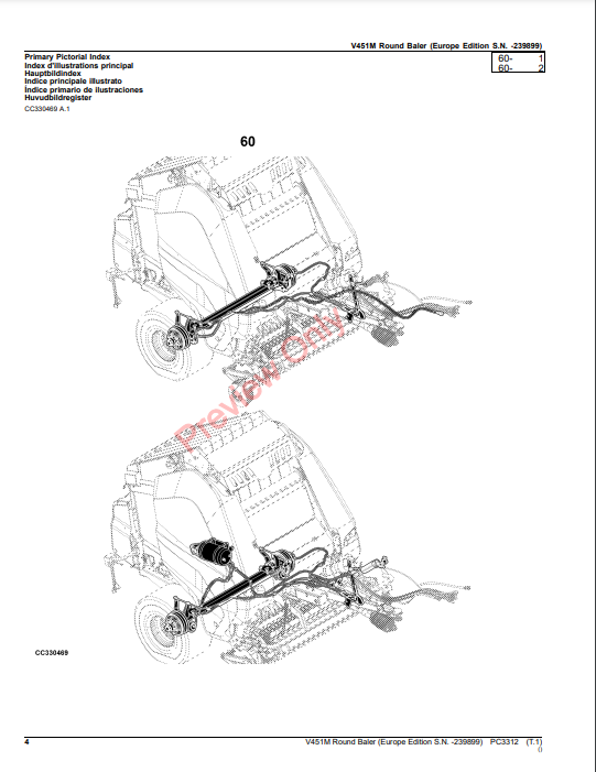 JOHN DEERE V451M ROUND BALER (EUROPE EDITION) PC3312 - PARTS CATALOG MANUAL