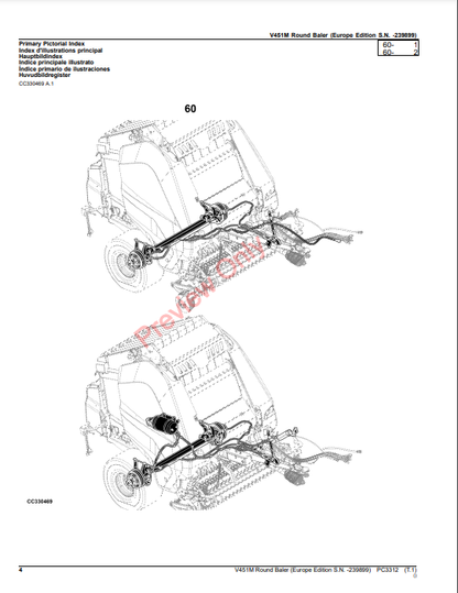 JOHN DEERE V451M ROUND BALER (EUROPE EDITION) PC3312 - PARTS CATALOG MANUAL