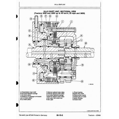 TM4443 - JOHN DEERE 3050, 3350, 3650 TRACTORS