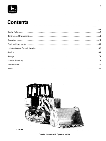 JOHN DEERE 455 (SERIES) Construction Crawlers OPERATOR MANUAL - OML35360