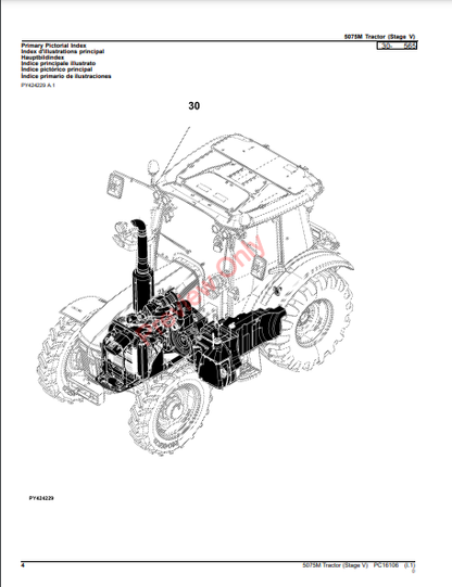 JOHN DEERE 5075M TRACTOR (STAGE V) PC16106 - PARTS CATALOG MANUAL