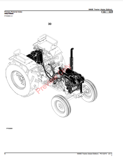 JOHN DEERE 5065E TRACTOR (ASIAN EDITION) PC12273 - PARTS CATALOG MANUAL