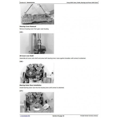 SERVICE REPAIR MANUAL -  JOHN DEERE 524K 4WD LOADER (SN.BEFORE 642245) W.ENGINE 6068HDW74 (T3) TM10687