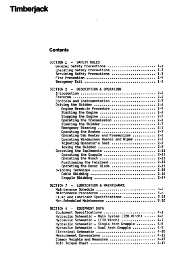 8044610 - JOHN DEERE TIMBERJACK 450A (A SERIES) FORESTRY SKIDDERE OPERATOR MANUAL