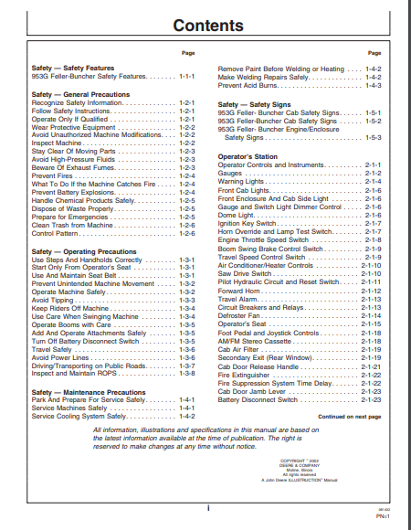 JOHN DEERE 753GL, 608L (G SERIES, 608 SERIES) Forestry Tracked Harvesters  OPERATOR MANUAL - OMF387443