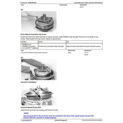 SERVICE REPAIR TECHNICAL MANUAL -  JOHN DEERE 444K 4WD LOADER (SN. FROM D670308) TM13370X19 