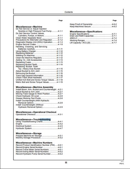 OMT187112 - JOHN DEERE 450CLC (C SERIES) Construction Excavators OPERATOR MANUAL