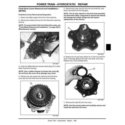  DIAGNOSTIC AND REPAIR TECHNICAL SERVICE MANUAL -  JOHN DEERE X495, X595 LAWN AND GARDEN TRACTORS TM2024 