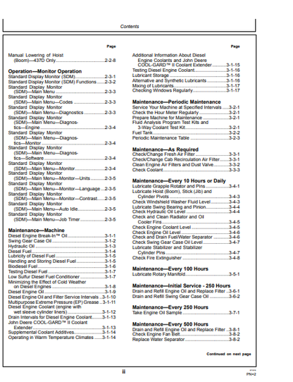 OMT247282 - JOHN DEERE 335D,437D (D SERIES) Forestry Knuckleboom Loader OPERATOR MANUAL