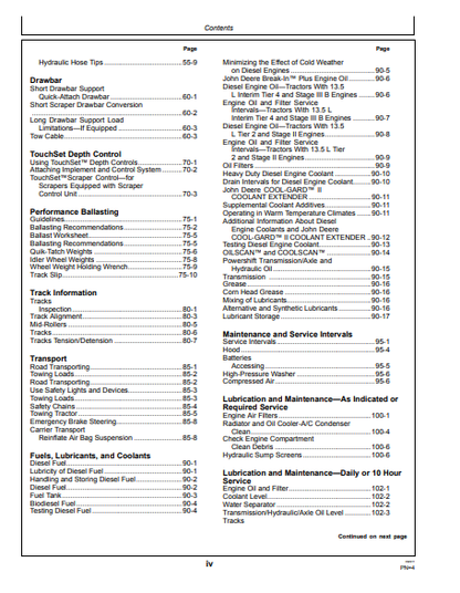 OMRE340980- JOHN DEERE 9460RT, 9510RT, 9560RT Construction Scraper Tractors OPERATOR MANUAL