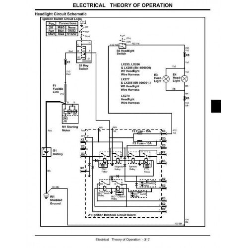 TECHNICAL SERVICE MANUAL -  JOHN DEERE LX279,LAWN TRACTORS TM1754 