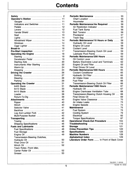 OPERATOR MANUAL - JOHN DEERE 550B, 555B (BSERIES) Construction Crawlers OMT81348