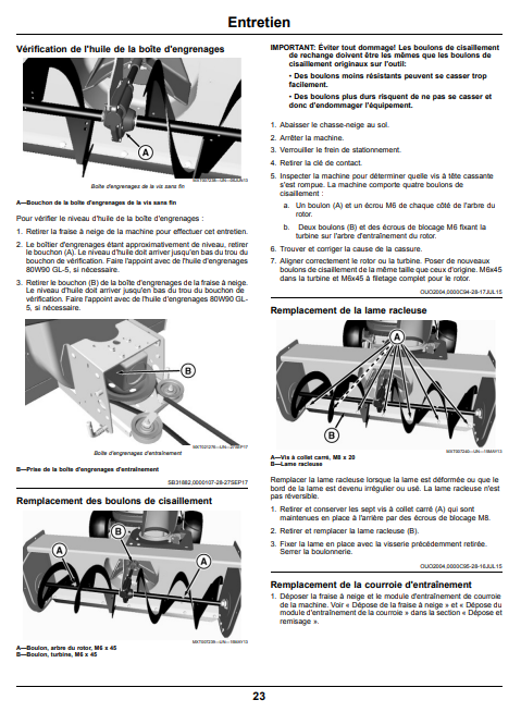 OPERATOR MANUAL - JOHN DEERE D105, D110, D125, D130, D140, D155, D160, D170, S240, E100, E110, E120, E130, E140, E150, E160, E170 & E180 100 SERIES 44-INCH SNOWBLOWER OMUC13236