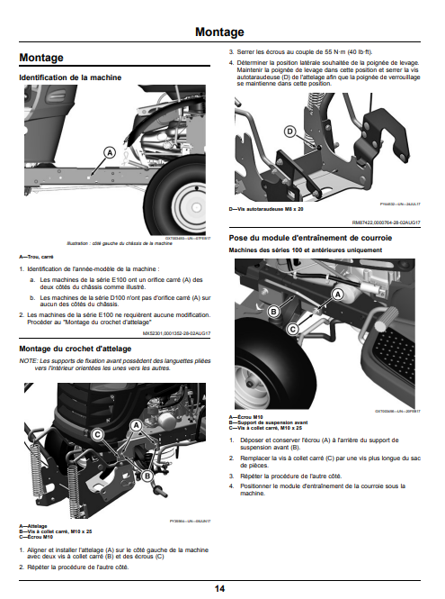 OPERATOR MANUAL - JOHN DEERE D105, D110, D125, D130, D140, D155, D160, D170, S240, E100, E110, E120, E130, E140, E150, E160, E170 & E180 100 SERIES 44-INCH SNOWBLOWER OMUC13236