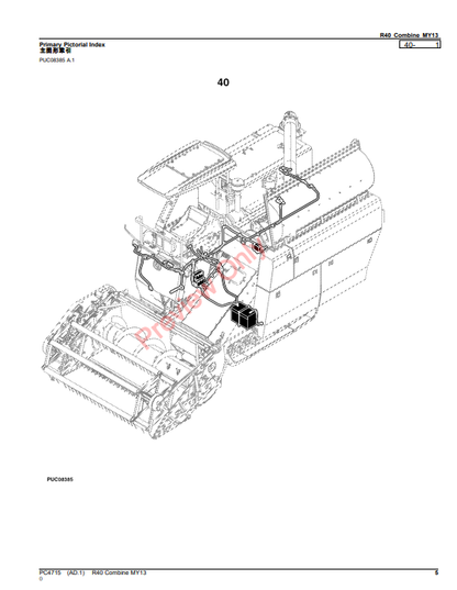 JOHN DEERE R40 COMBINE MY13 PC4715 - PARTS CATALOG MANUAL