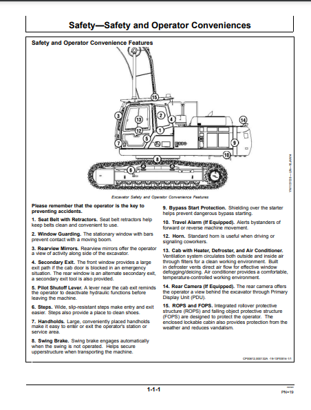 OPERATOR MANUAL - JOHN DEERE E330LC, E360, E360LC (E SERIES) Construction Excavator OMT347511X19