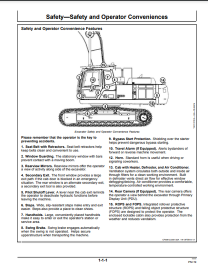 OPERATOR MANUAL - JOHN DEERE E330LC, E360, E360LC (E SERIES) Construction Excavator OMT347511X19