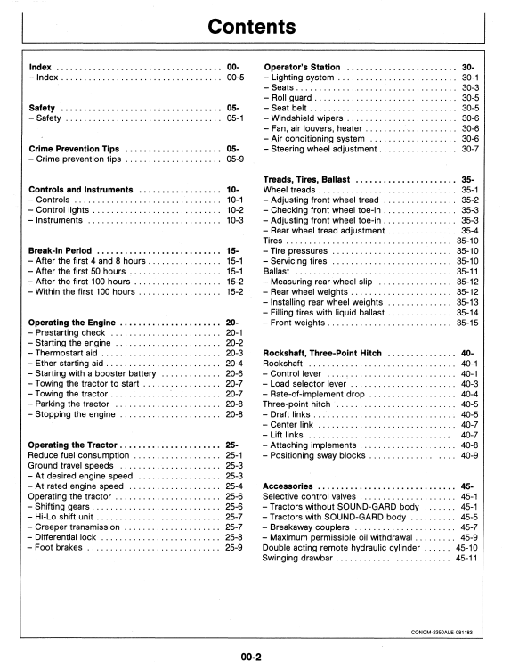 JOHN DEERE 4475, 5575 (SERIES) Construction Skid Steers OPERATOR MANUAL - OMM123744