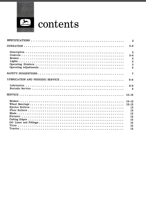 OPERATOR MANUAL - JOHN DEERE 400 (SERIES) Construction Scrapers OMU12765_