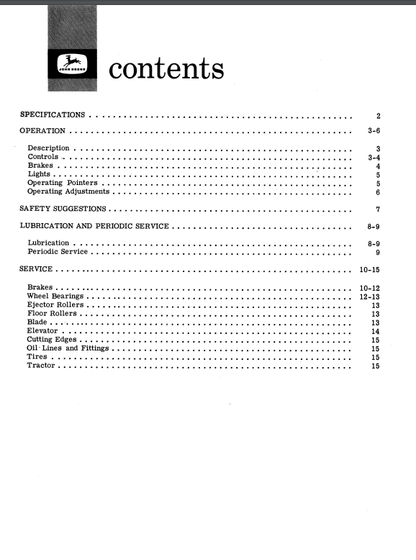 OPERATOR MANUAL - JOHN DEERE 400 (SERIES) Construction Scrapers OMU12765_