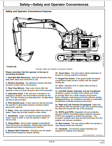 OPERATOR MANUAL - JOHN DEERE 345 P CONSTRUCTION EXCAVATOR OMT480097X019